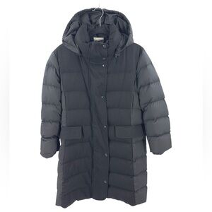 Akris Punto Wool Down Puffer Coat Womens 14 Hooded Winter Parka Jacket Luxury